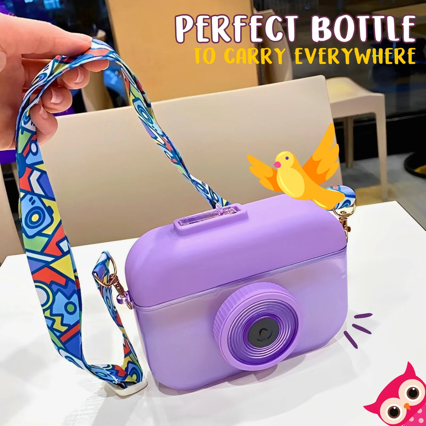 Stylish Camera Water Bottle 400ml