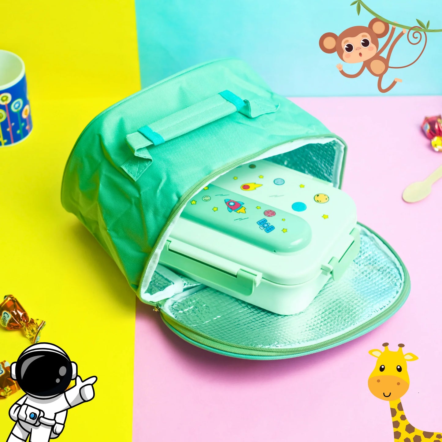 Cute Bento Lunch Box with Insulated Bag