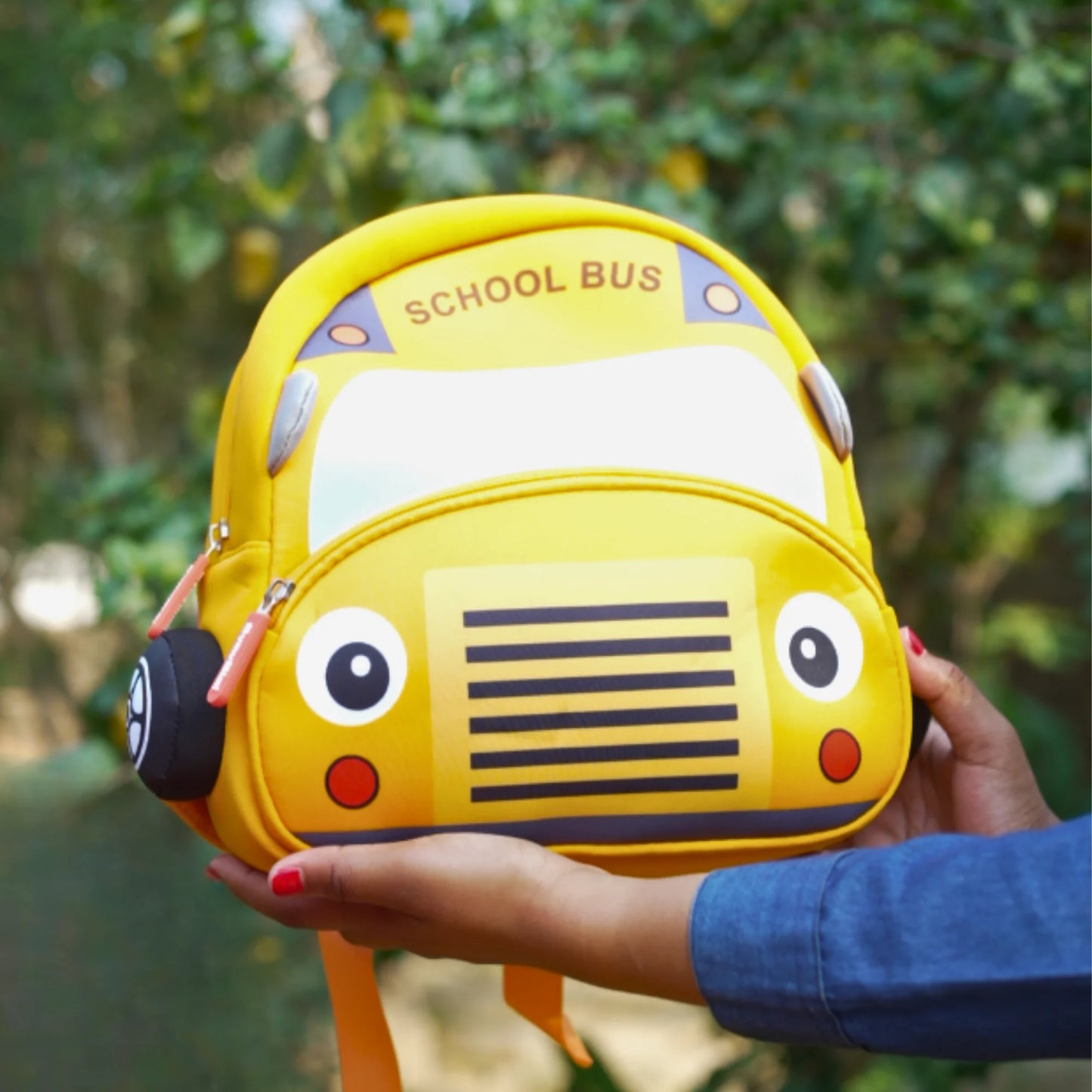 Cute Yellow School Bus Soft Plush Backpack For Kids