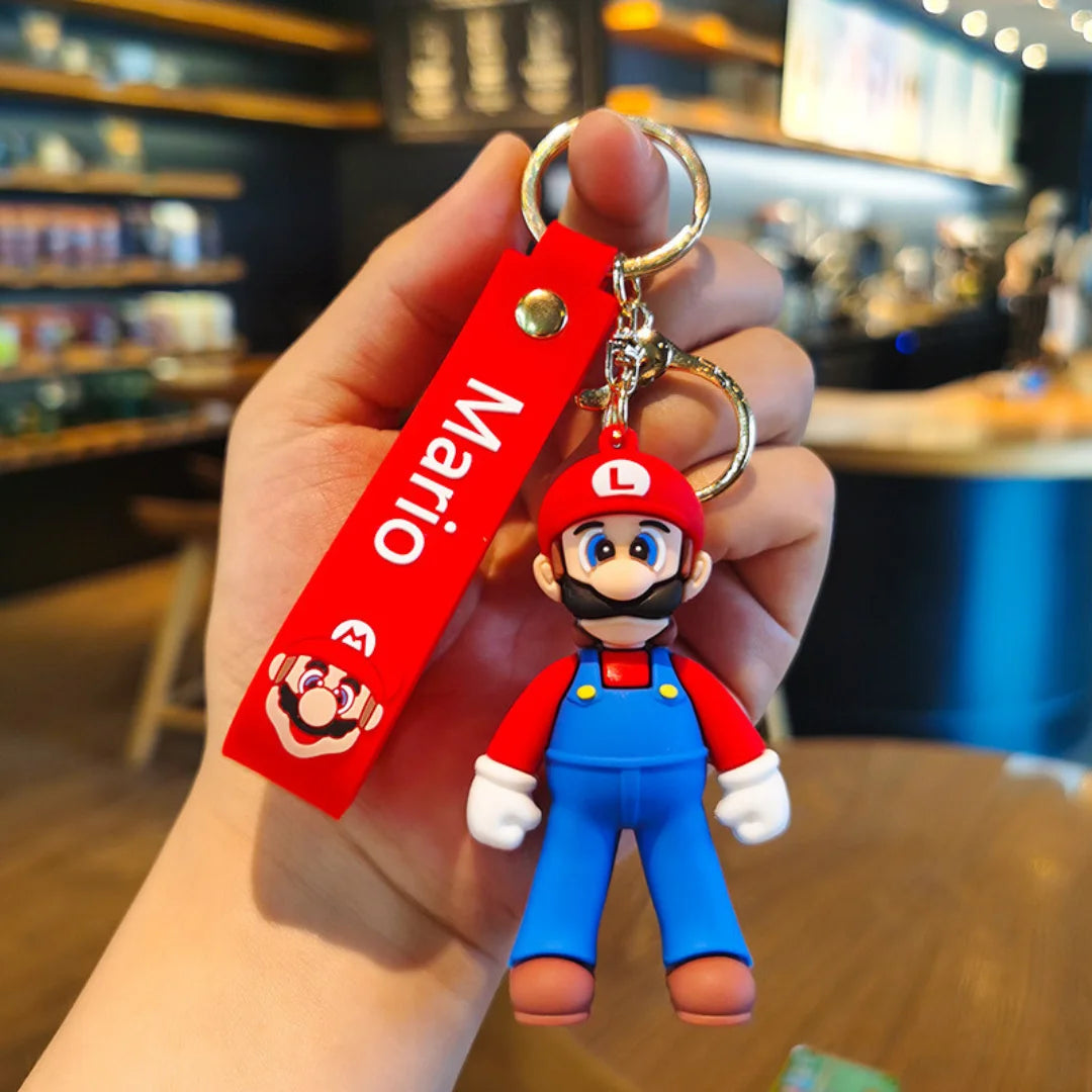 Mario Soft Silicone Cartoon 2pcs Keychain