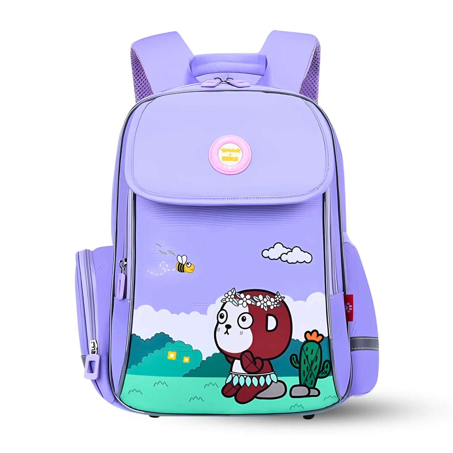 Trendy Cartoon Flap School Backpack