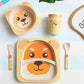 Cute Tiger Bamboo Fiber 5pcs Feeding Set