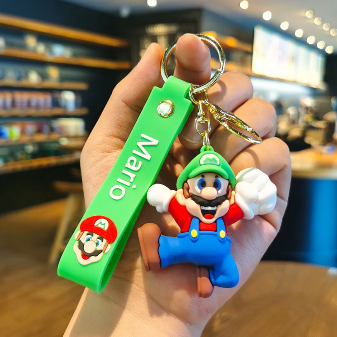 Mario Soft Silicone Cartoon 2pcs Keychain