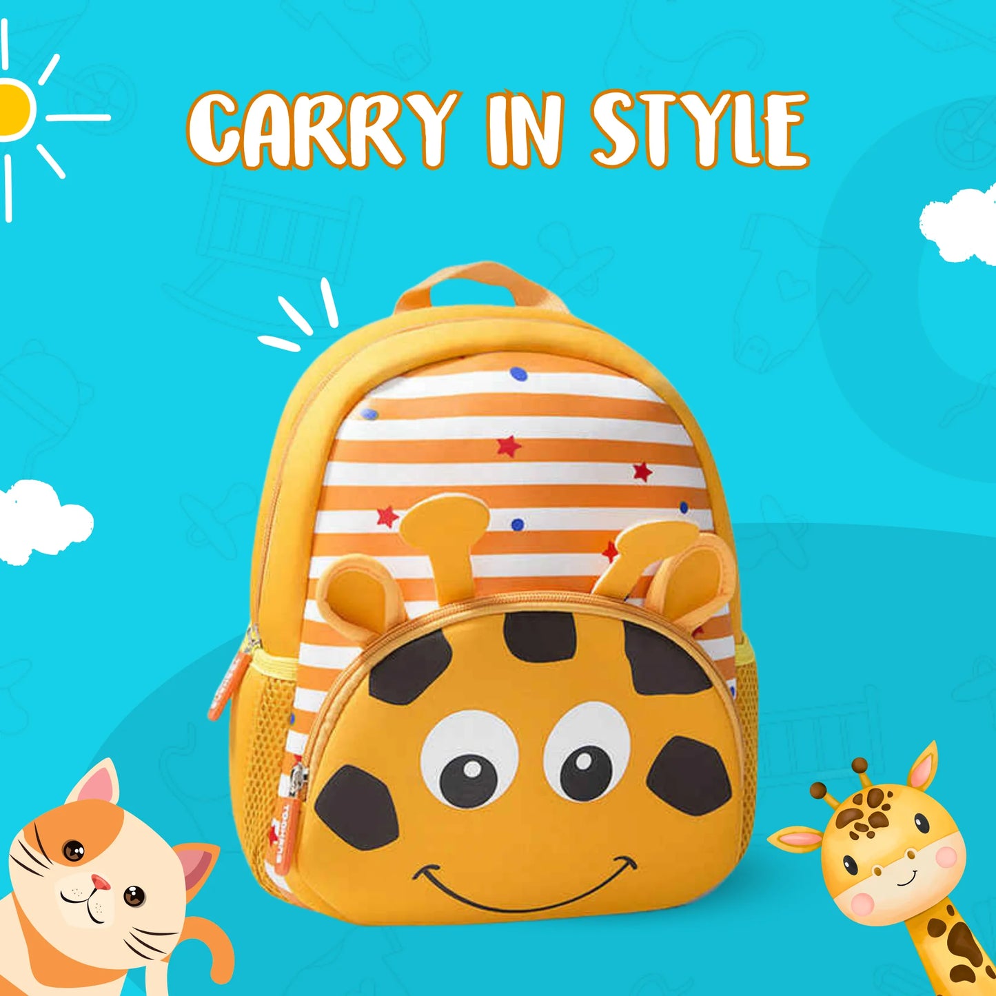 Cute Giraffe Soft Plush Backpack For Kids