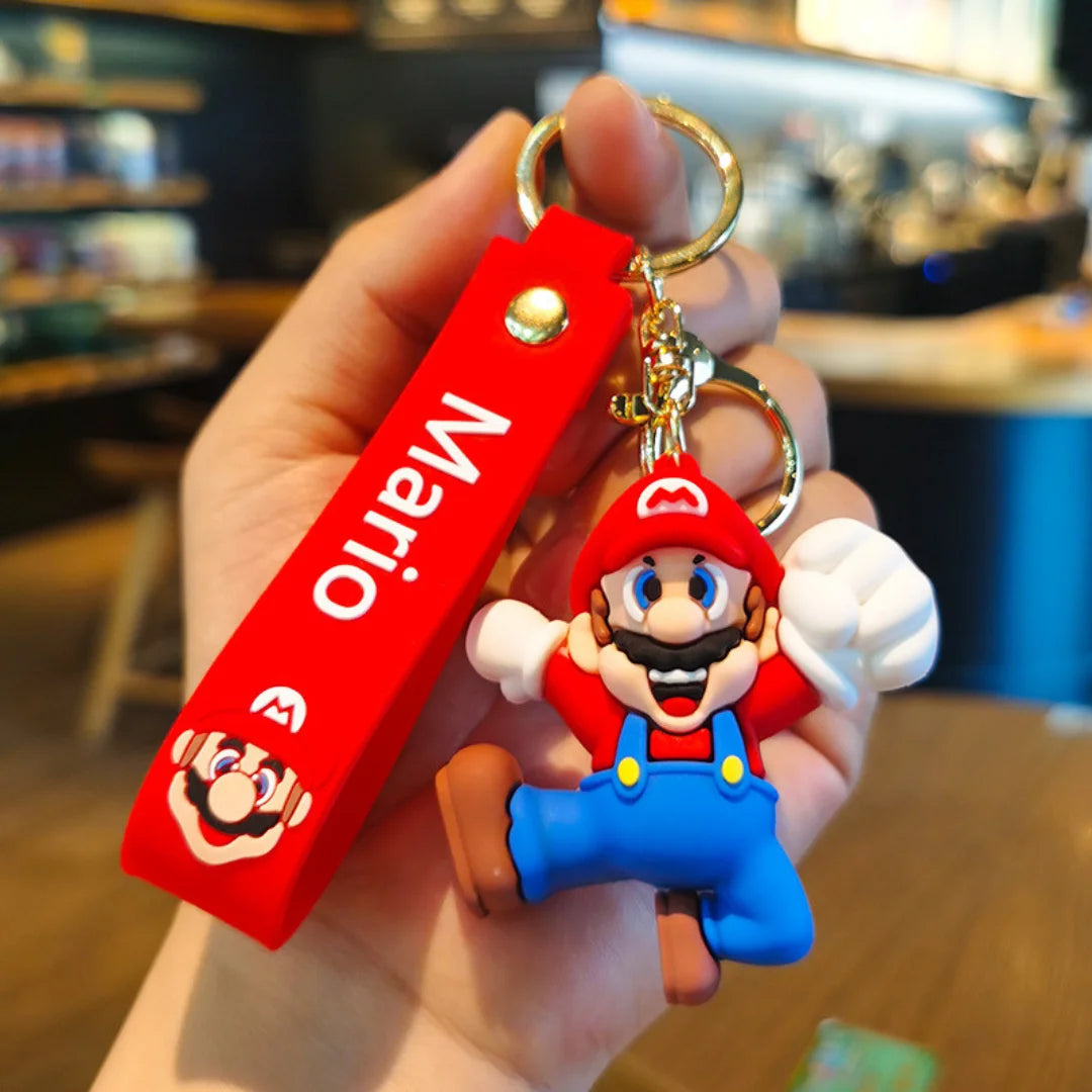 Mario Soft Silicone Cartoon 2pcs Keychain