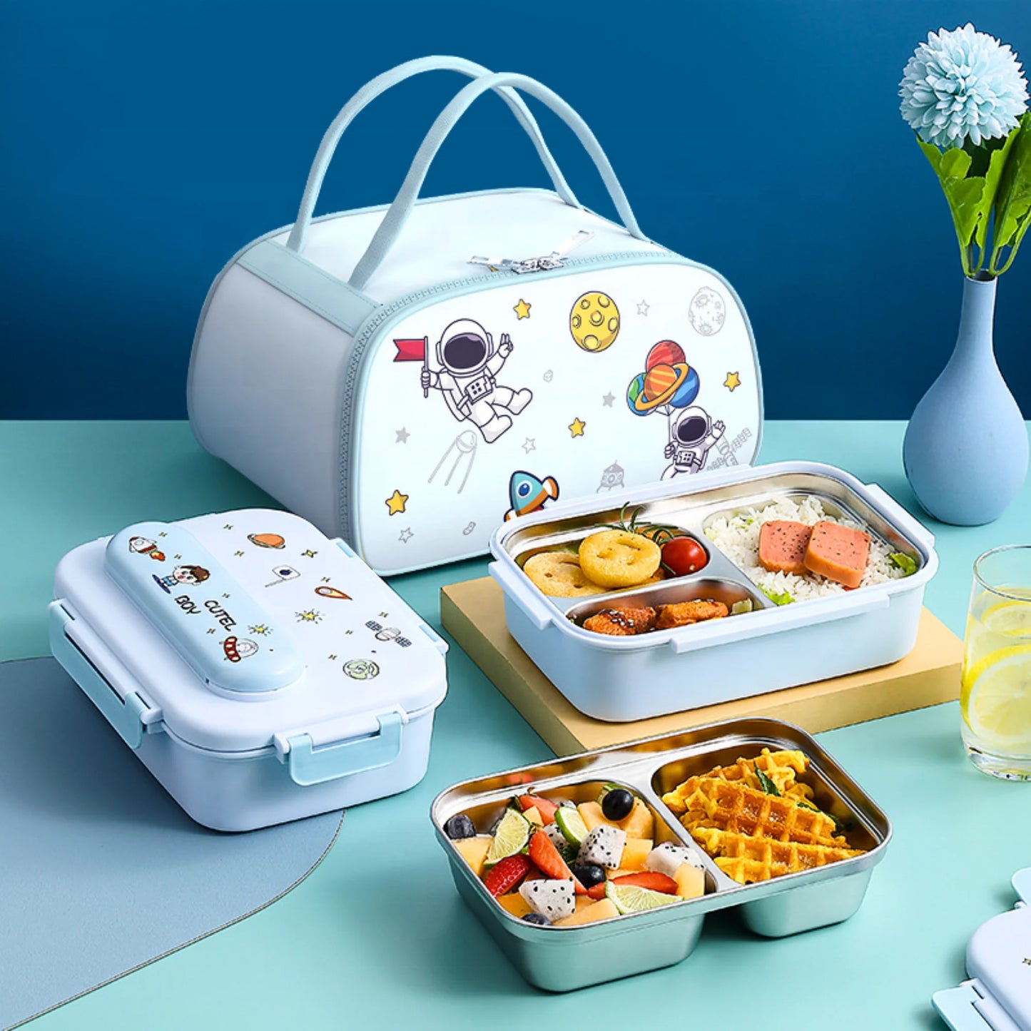 Cute Bento Lunch Box with Insulated Bag