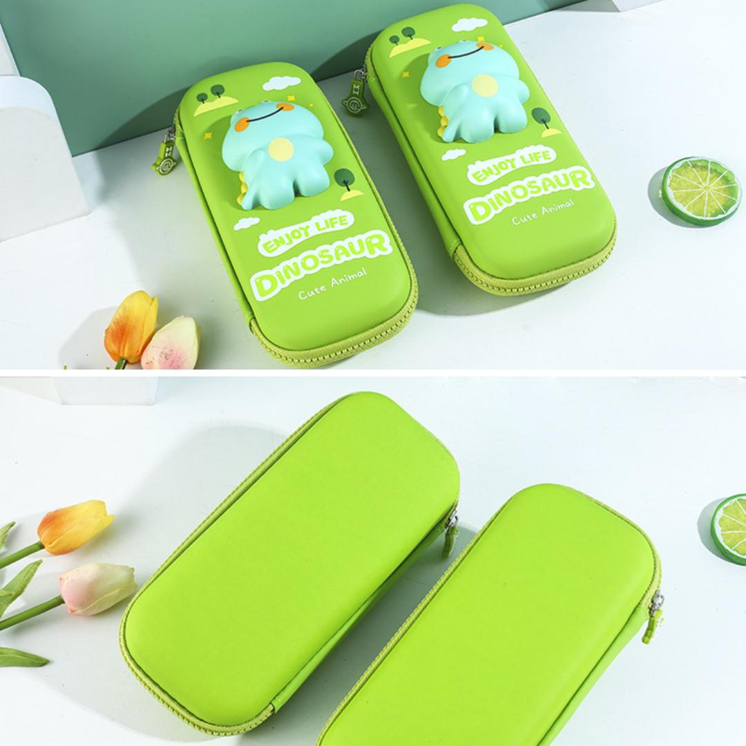 Trendy 3D Sponge Dino Pen & Pencil Case