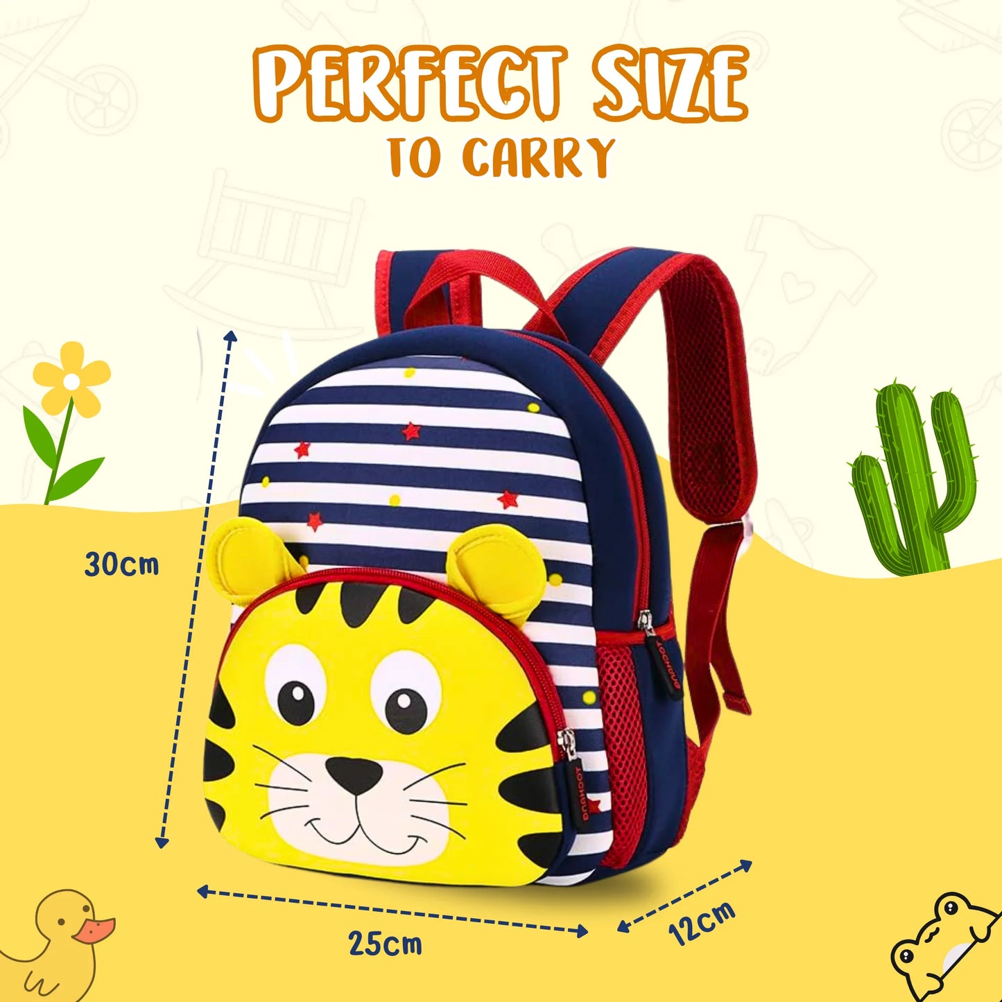 Cute Tiger Soft Plush Backpack for Kids