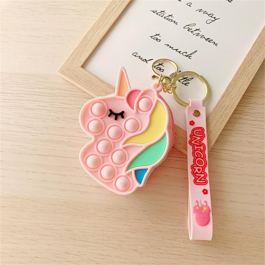 Unicorn Soft Silicone Cute Pouch Key Chains