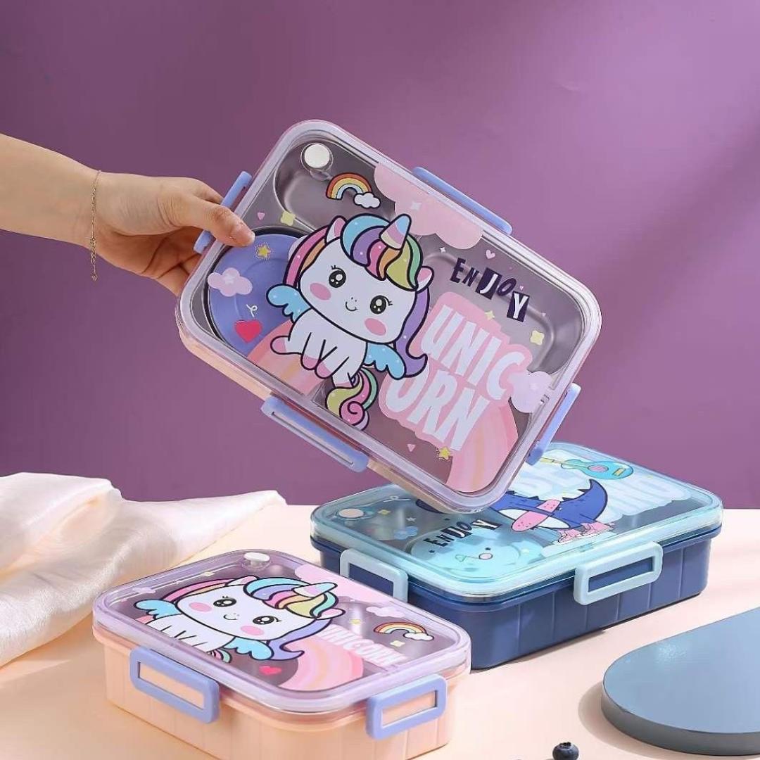 Magical Cartoon Stainless Steel 4 Compartment Lunch box