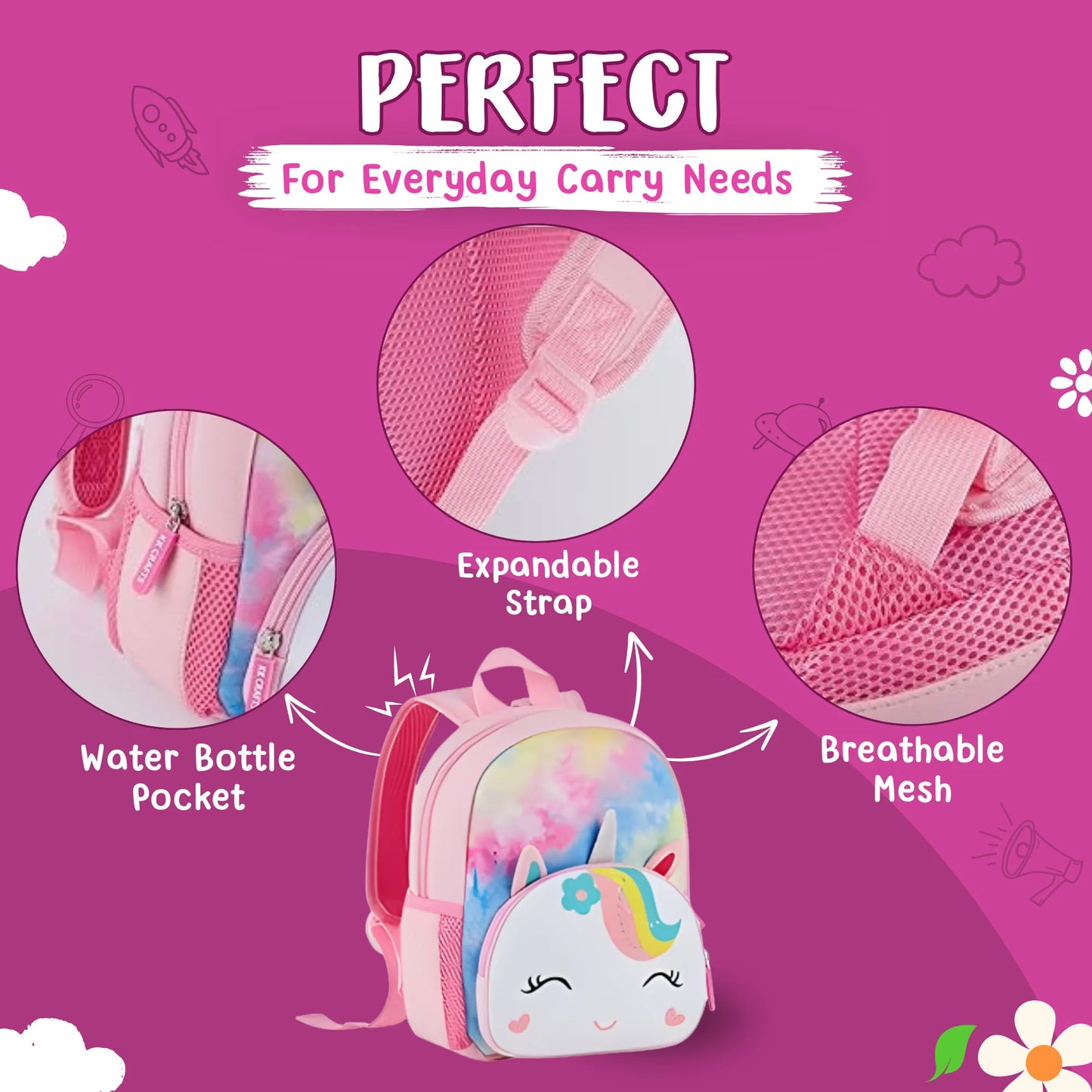 Cute Unicorn Soft Plush Backpack for Kids