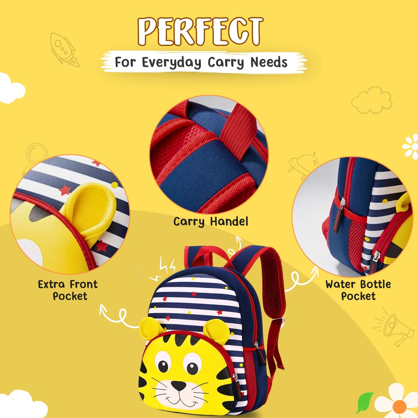 Cute Tiger Soft Plush Backpack for Kids