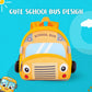 Cute Yellow School Bus Soft Plush Backpack For Kids