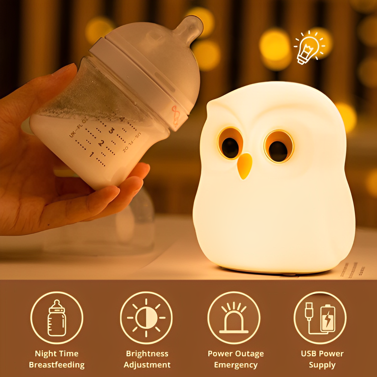 Cute Soft Owl Night Lamp