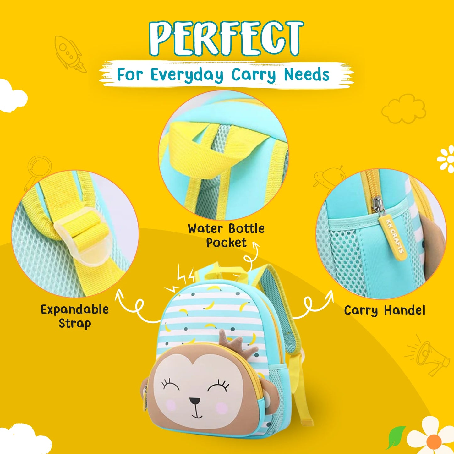 Cute Monkey Soft Plush Backpack for Kids