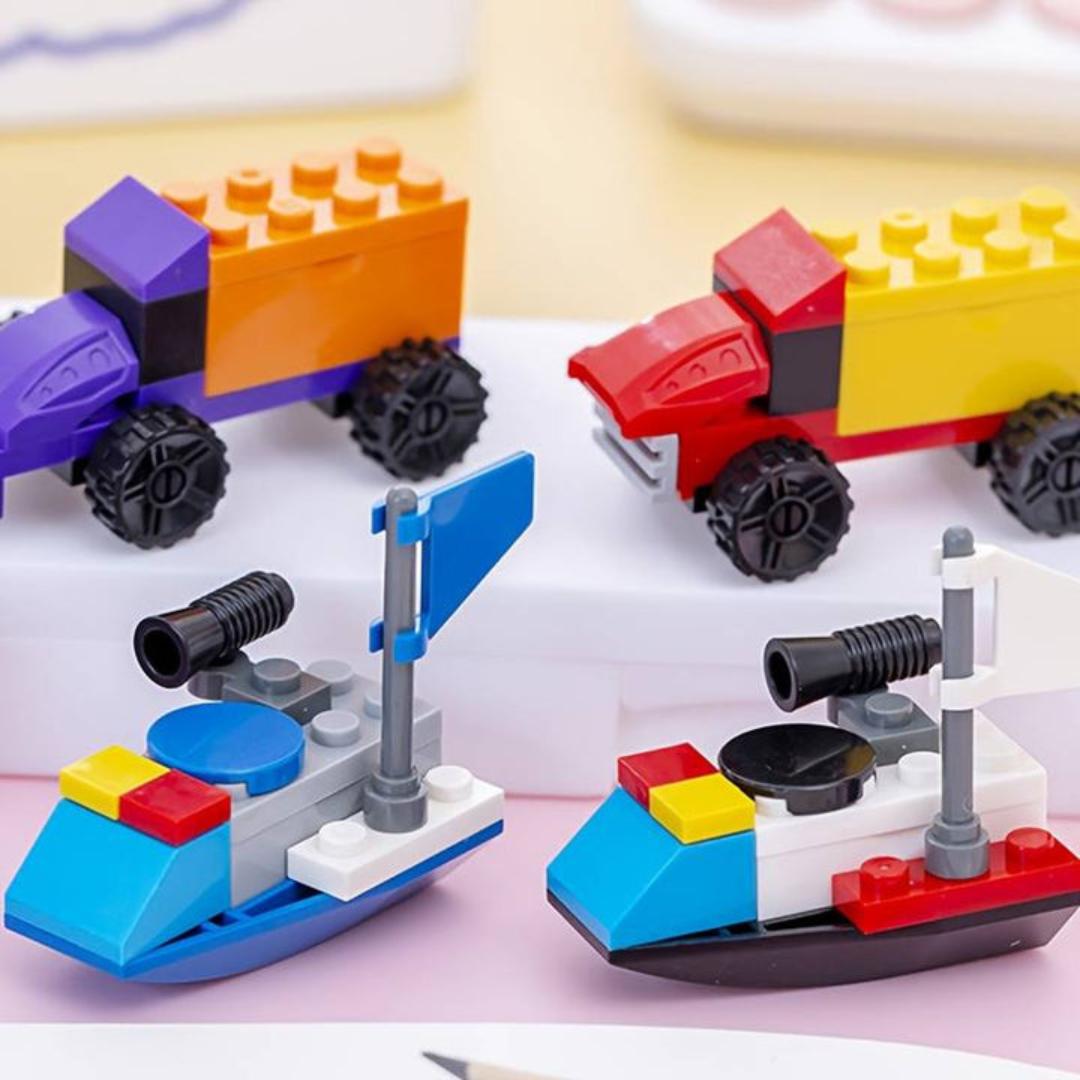 Cute Truck Mini DIY Lego Puzzle Sharpener 1pc