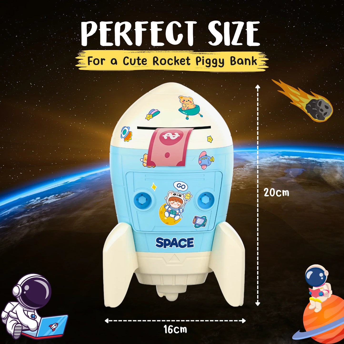 Space Rocket Piggy Bank