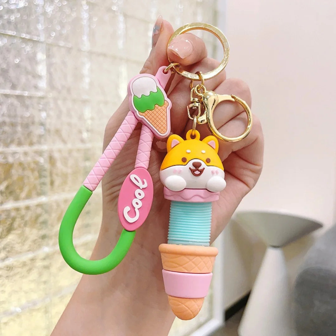 Premium Cartoon Pen Expandable Keychain 1pc