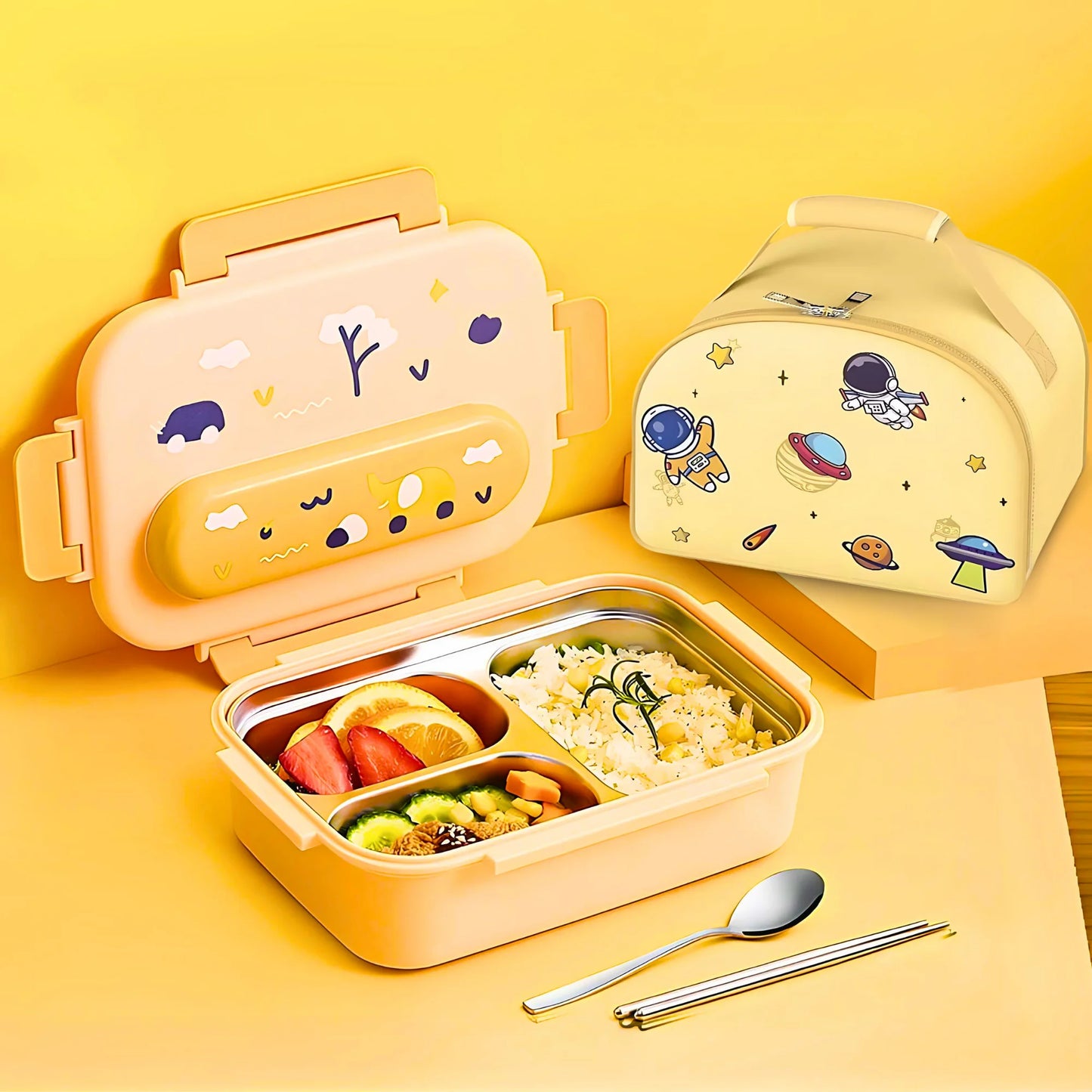 Cute Bento Lunch Box with Insulated Bag