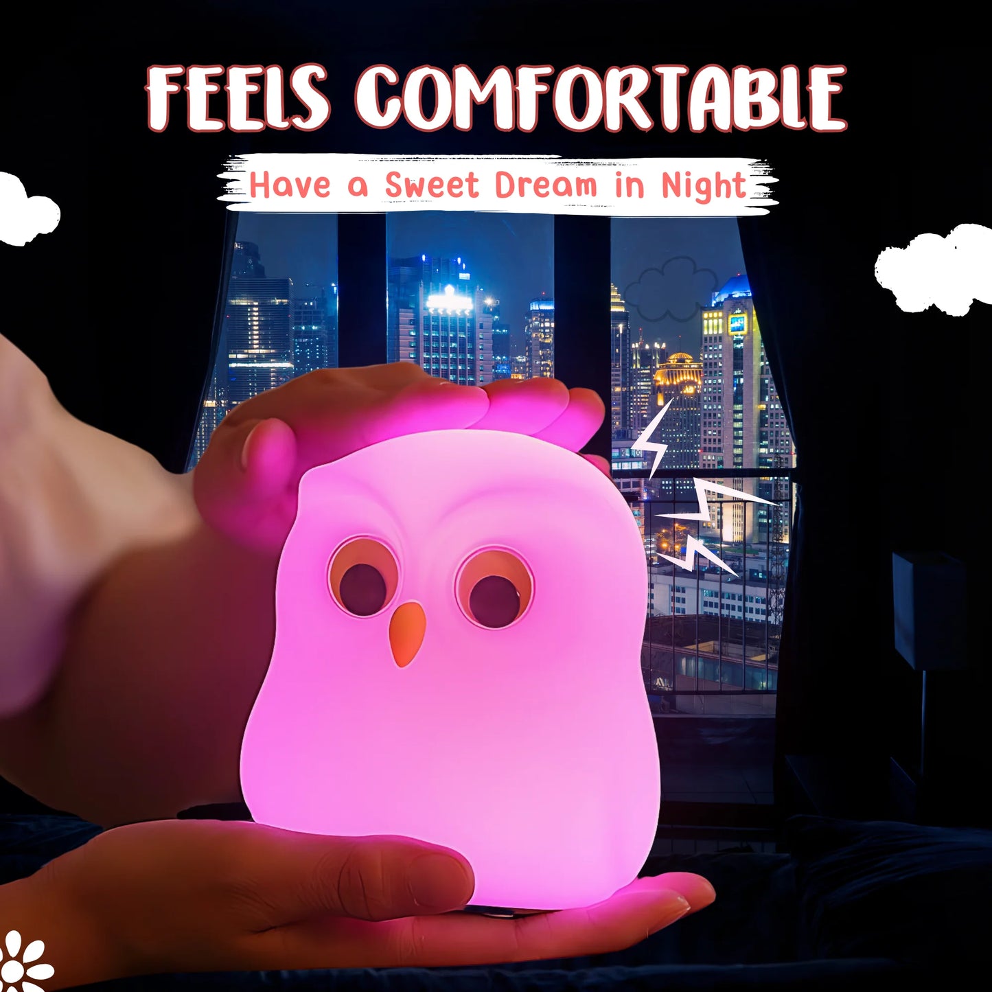 Cute Soft Owl Night Lamp