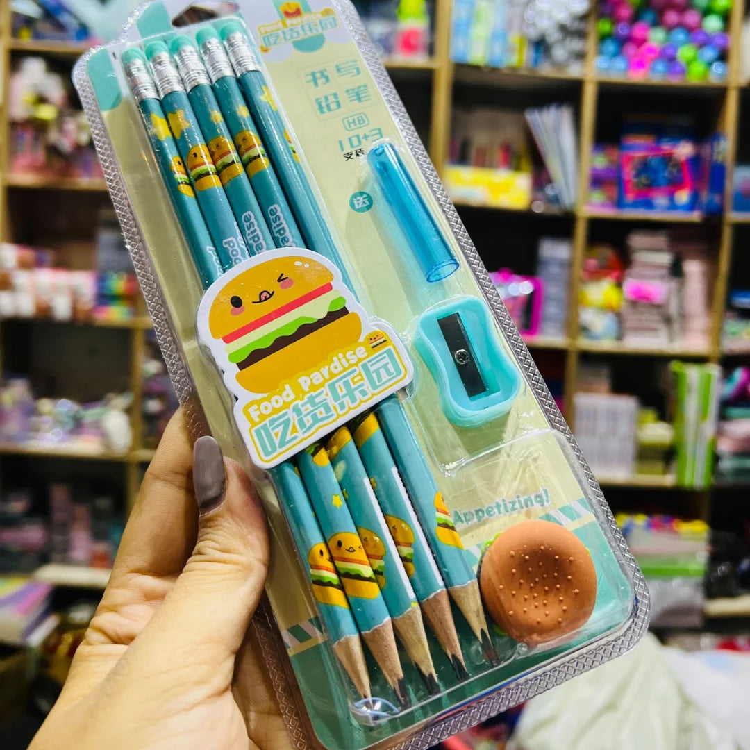 Food 12pcs Pencil Stationery Set