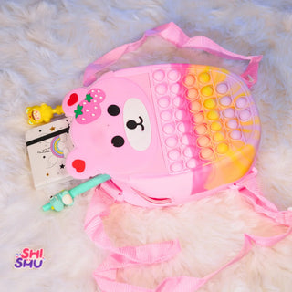 Cute Teddy Pop It Silicone Mini Backpack