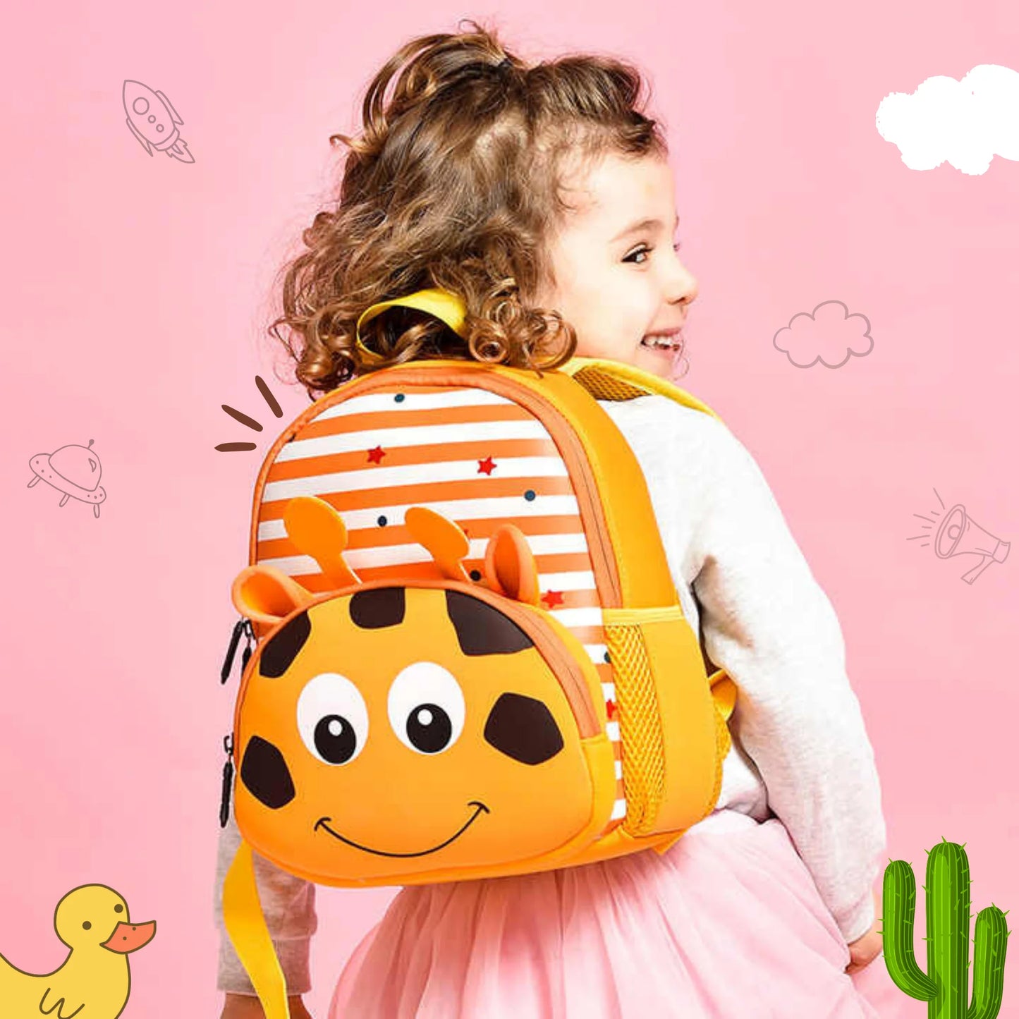 Cute Giraffe Soft Plush Backpack For Kids