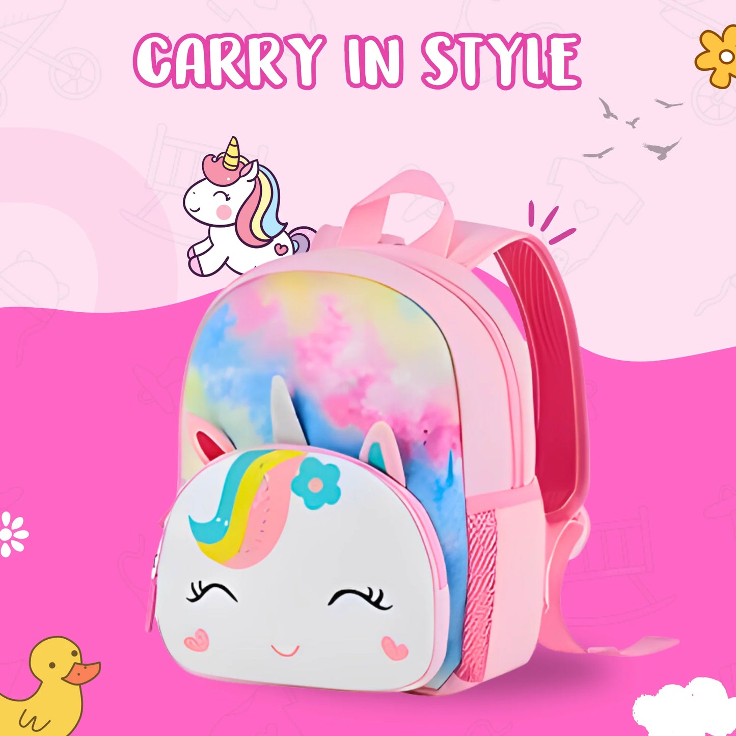 Cute Unicorn Soft Plush Backpack for Kids