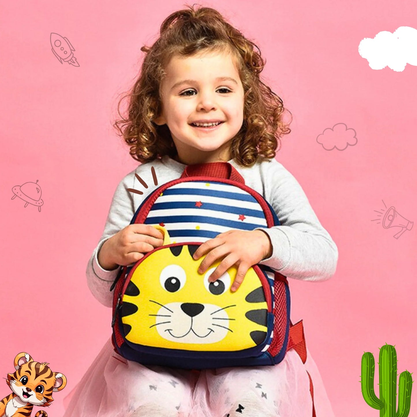 Cute Tiger Soft Plush Backpack for Kids