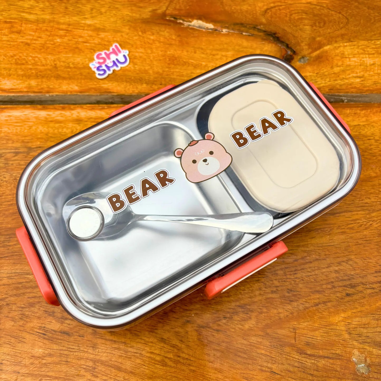 Trendy Rectangle Cartoon Stainless Steel Lunch box (Surprise Colour)