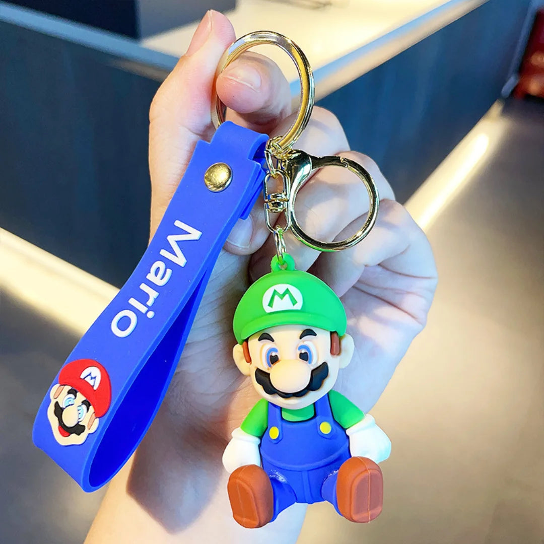 Mario Soft Silicone Cartoon 2pcs Keychain