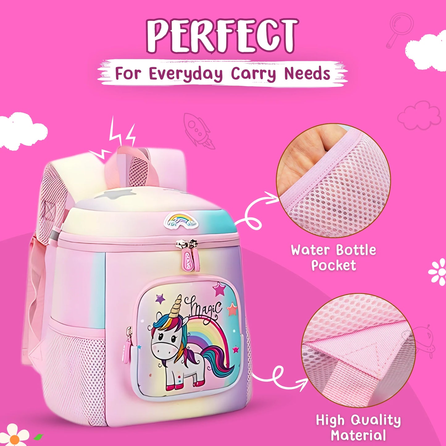 Soft Plush Unicorn Metalic Backpack