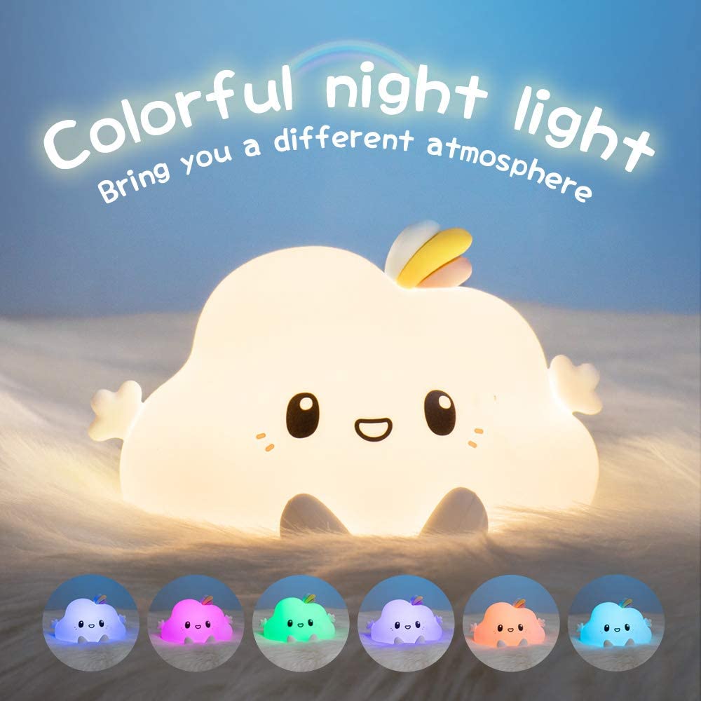 Cute Cloud Rechargeable Night Lamp with Remote